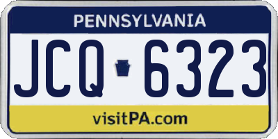PA license plate JCQ6323