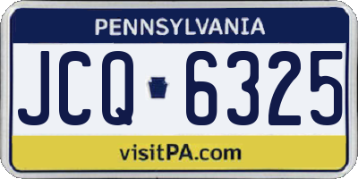 PA license plate JCQ6325