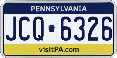 PA license plate JCQ6326