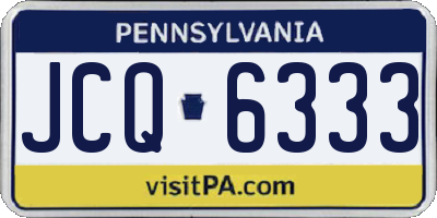 PA license plate JCQ6333
