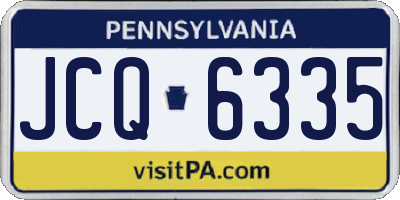 PA license plate JCQ6335
