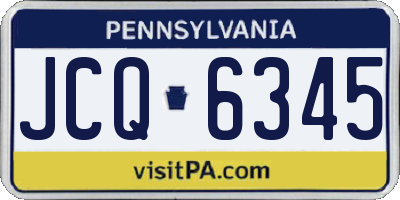 PA license plate JCQ6345