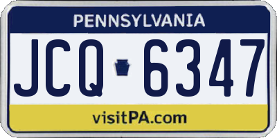 PA license plate JCQ6347