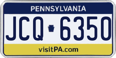 PA license plate JCQ6350