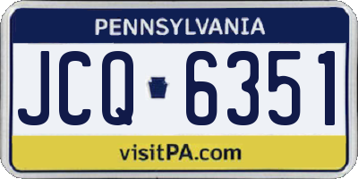 PA license plate JCQ6351