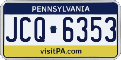 PA license plate JCQ6353