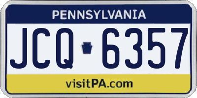 PA license plate JCQ6357