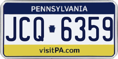 PA license plate JCQ6359