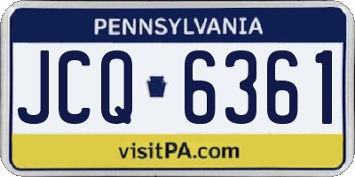 PA license plate JCQ6361
