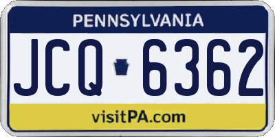 PA license plate JCQ6362