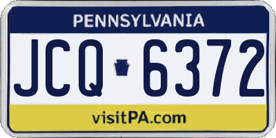 PA license plate JCQ6372