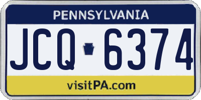 PA license plate JCQ6374