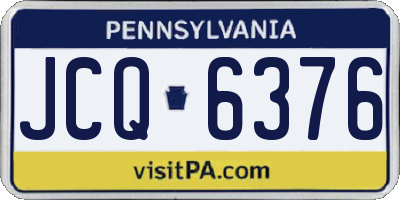 PA license plate JCQ6376