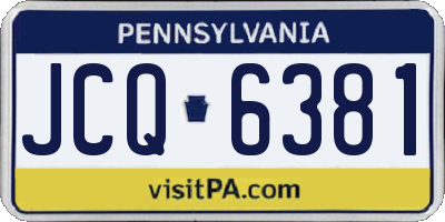 PA license plate JCQ6381