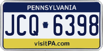 PA license plate JCQ6398