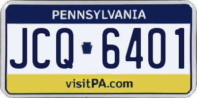 PA license plate JCQ6401