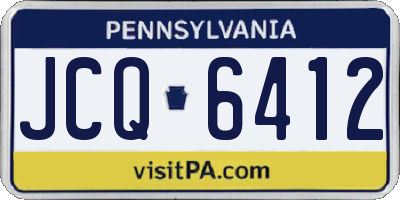 PA license plate JCQ6412