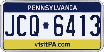 PA license plate JCQ6413