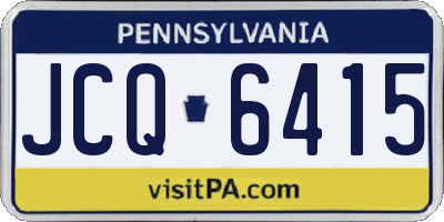 PA license plate JCQ6415