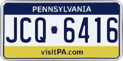 PA license plate JCQ6416