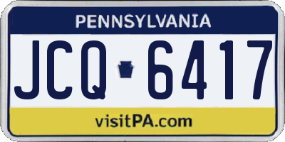 PA license plate JCQ6417