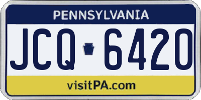 PA license plate JCQ6420