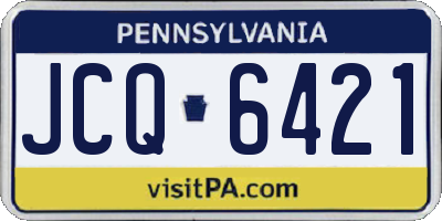 PA license plate JCQ6421