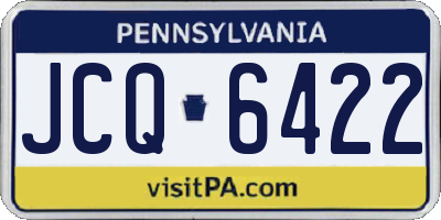 PA license plate JCQ6422