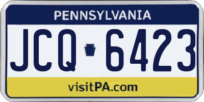 PA license plate JCQ6423