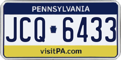 PA license plate JCQ6433