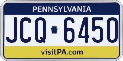 PA license plate JCQ6450