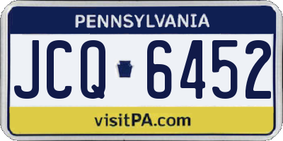 PA license plate JCQ6452