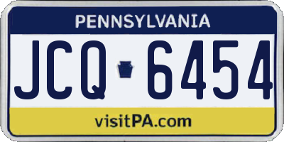 PA license plate JCQ6454