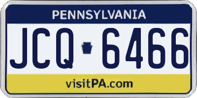 PA license plate JCQ6466