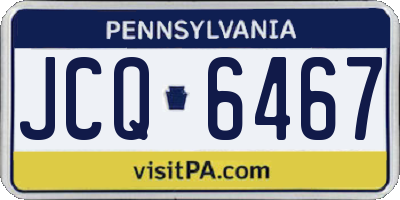 PA license plate JCQ6467