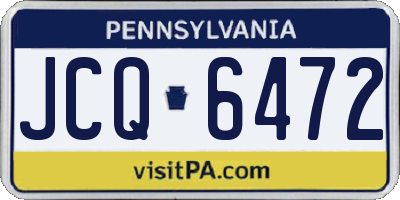PA license plate JCQ6472