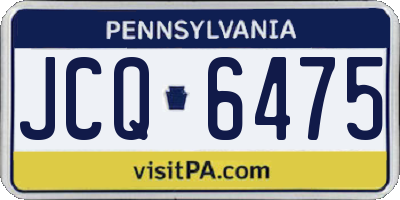 PA license plate JCQ6475