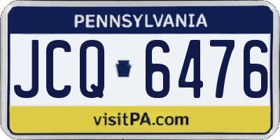 PA license plate JCQ6476