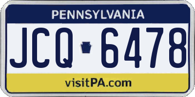 PA license plate JCQ6478
