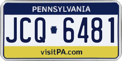 PA license plate JCQ6481