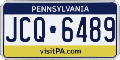 PA license plate JCQ6489