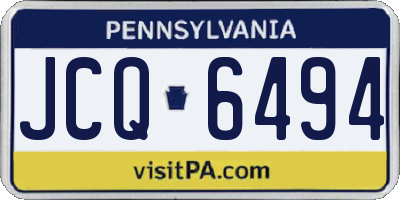 PA license plate JCQ6494