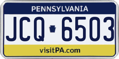 PA license plate JCQ6503