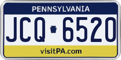 PA license plate JCQ6520