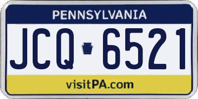 PA license plate JCQ6521