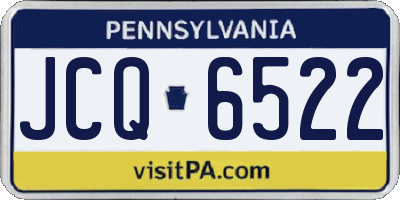 PA license plate JCQ6522