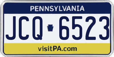 PA license plate JCQ6523