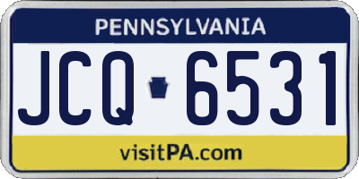 PA license plate JCQ6531