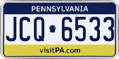 PA license plate JCQ6533