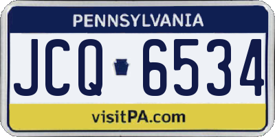 PA license plate JCQ6534